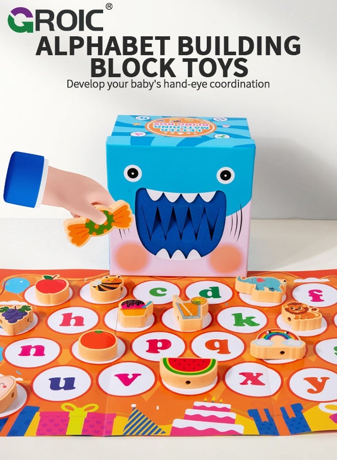 GROIC Alphabet Mystery Box, 26PCS Letters Sorting Matching Game with Sensory Play Box, Matching Playset Fruit Sensory Toys for Boys and Girls, Preschool Educational Learning Toy, Sorting Toys for Toddlers - Image 2